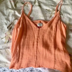 Hurley textured coral tie top.